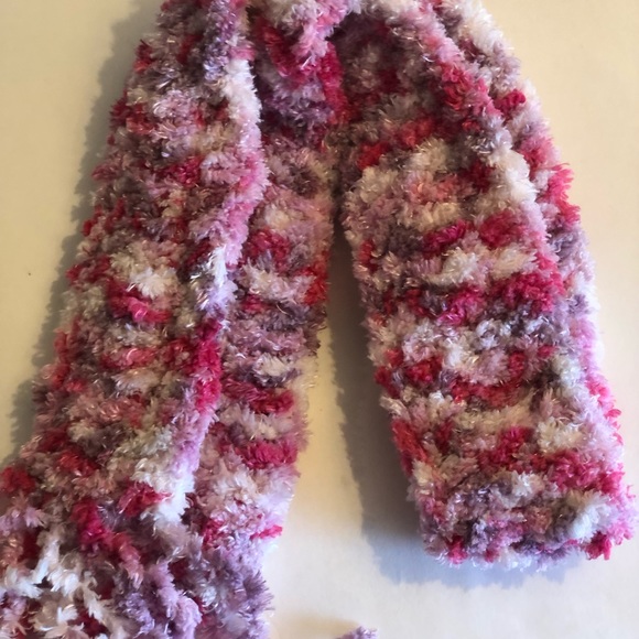 Frizzy Shades of Pink Extra Soft Long Scarf Sizes 4-8 Handmade Crochet - Picture 2 of 4